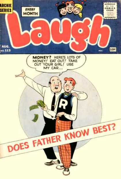 Laugh Comics 113 - Money - Every Month - Comics Cod - Authority - Does Father Know Best