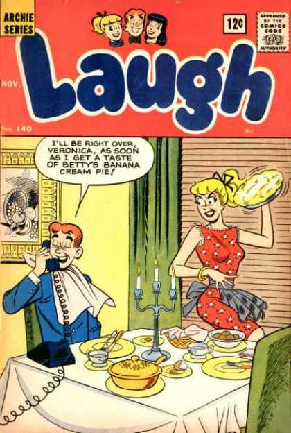Laugh Comics 140 - Archie Series - Girl - Boy - Cake - Candles