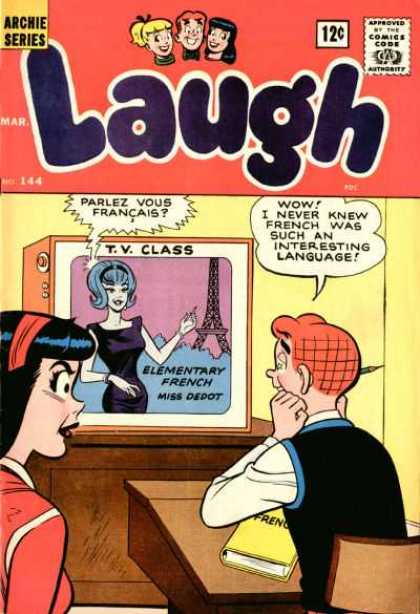 Laugh Comics 144 - Tv - Archie - Eiffel Tower - Veronica - Book