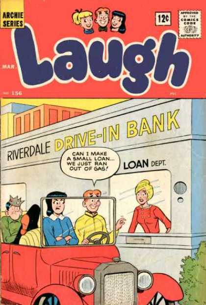 Laugh Comics 156 - Archie - Veronica - Jughead - Jalopy - Bank