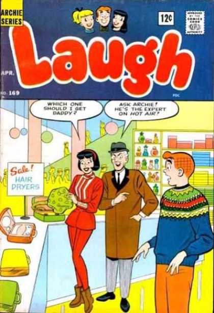Laugh Comics 169 - Archie - Veronica - Shopping - Daddy - Hair Dryers