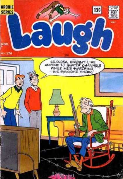 Laugh Comics 176 - Archie Series - Approved By The Comics Code - Oldman - Rifle - Tv-set