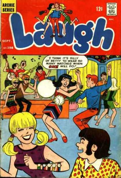 Laugh Comics 198 - Archie Series - Band - Dancing - Watches - Clock