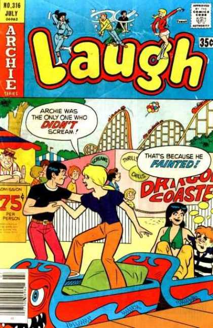 Laugh Comics 316 - Amusement Park - Roller Coaster - Admission - Fainted - Scream
