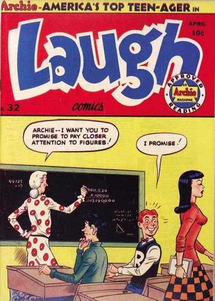 Laugh Comics 32 - Archie - No 32 - April - Chalkboard - Classroom