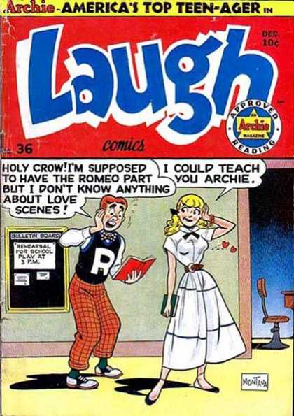 Laugh Comics 36 - Rehearsal For School Play - I Could Teach You Archie - Holy Crow - I Dont Know Anything About Love Scenes - School