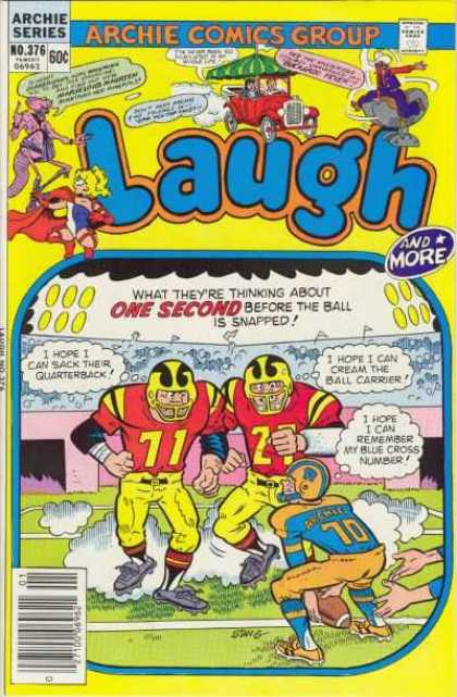 Laugh Comics 376 - Archie Comics - No 376 - Football - Yellow And Black Helmet - Yellow Pants