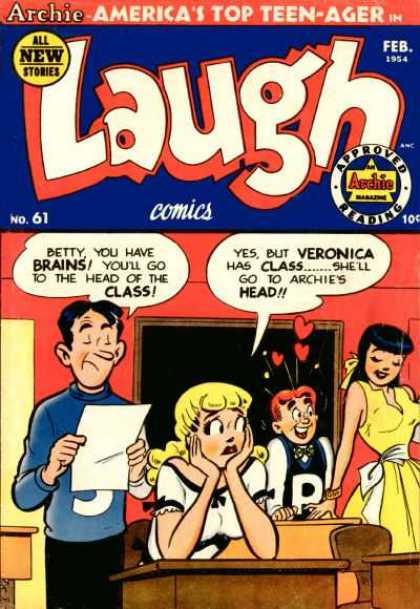 Laugh Comics 61 - Archie Americas Top Teen-ager - All New Stories - No 61 - Betty You Have Brains - Veronica Has Class