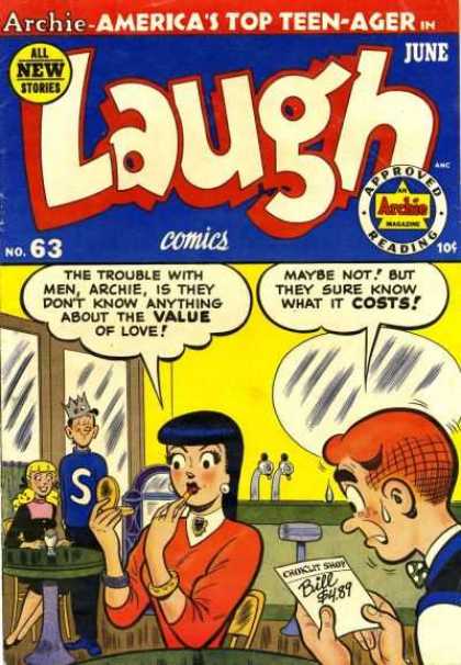 Laugh Comics 63 - Archie - Veronica - Jughead - Tables - Soda Fountain
