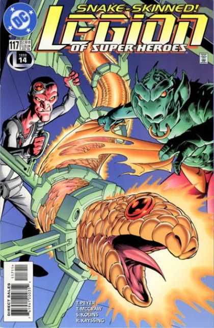Legion of Super-Heroes (1989) 117 - Snake-skinned - Trapped Snake - Beast - Creature - Tongue - Alan Davis
