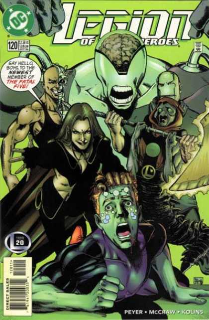 Legion of Super-Heroes (1989) 120 - Alien - Hello - The Fatal Five - Green - Face - Phil Jimenez