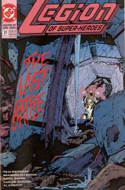 Legion of Super-Heroes (1989) 17 - Grimy - Cave - Water - Junk - Scrap Metal - Keith Giffen
