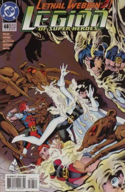 Legion of Super-Heroes (1989) 68 - Lethal Webbin - Dc - Bile - Blue Hair - Woman