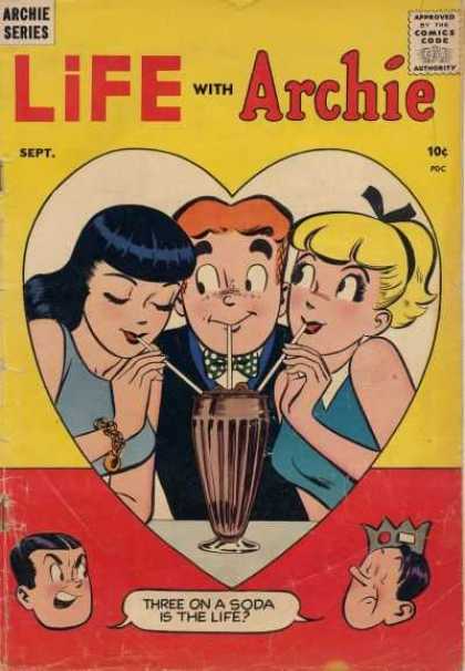 Life With Archie 2 - Archie Series - Betty And Veronica - Sept - Three On A Soda Is The Life - Yellow