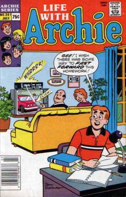 Life With Archie 261 - Television - Vidieo Tape - Fast Forward - Homework - Living Room