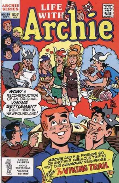 Life With Archie 280 - Viking Trail - Archie Series - Digest Editor - People - Man With Black Hair - Stan Goldberg