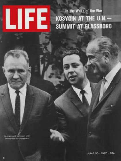 Life - Aleksei Kosygin and Lyndon Johnson at Glassboro