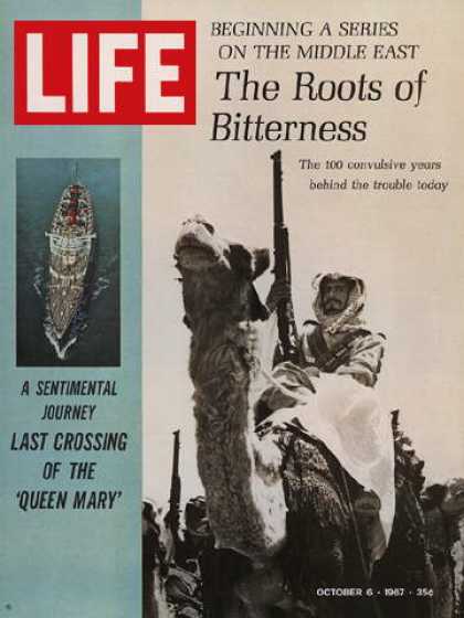 Life - S.S. Queen Mary and Arab rifleman