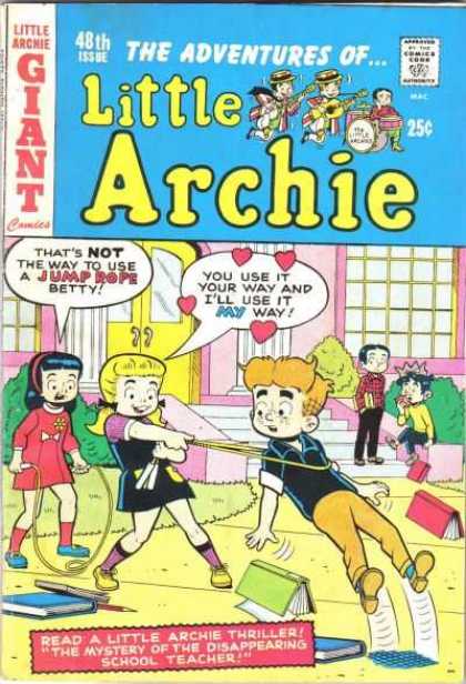 Little Archie 48 - Little Archie - Mystery Of The Disappearing School Teacher - Not The Way To Use A Jump Rope - Little Archie Thriller - Giant Comics