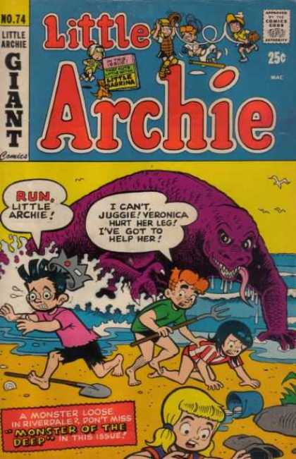 Little Archie 74 - Sea Monster - Beach - Jughead - Betty U0026 Veronica - Shovel