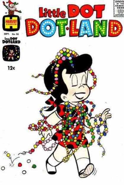 Little Dot Dotland 26 - Girl - Beads - 26 - Harvey Comics - Colorful
