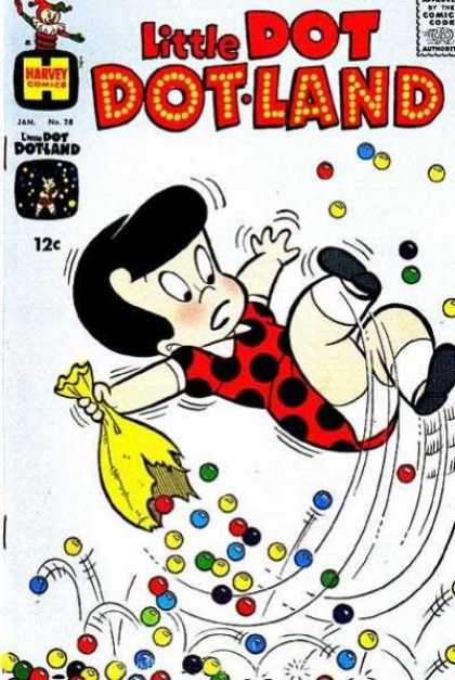 Little Dot Dotland 28 - Harvey - Polka Dots - Marbles - Jack In The Box - 12 Cents