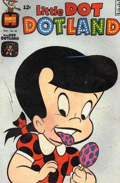 Little Dot Dotland 30 - Girl - Dots - Lollipop - Tongue - Black Hair