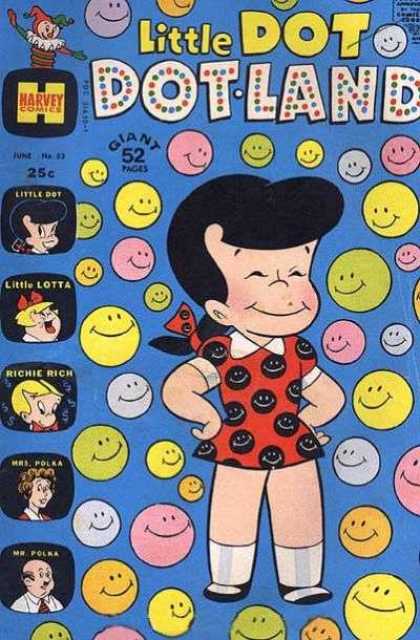 Little Dot Dotland 53 - Harvey Comics - Smiley Faces - Little Lotta - Richie Rich - Mrs Polka