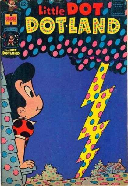 Little Dot Dotland 9 - Dots - Polka Dots - Girl - Lightning - Cloud