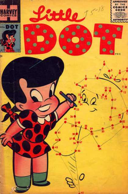 Little Dot 12 - Little Dot - Connect The Dots - Harvey Comics - Polka Dot Dress - Comics Code