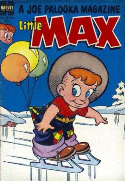 Little Max Comics 28 - Ice Skates - Balloons Tied To Pants Seat - Pond Covered In Ice - Red Haired Boy - Rope Belt