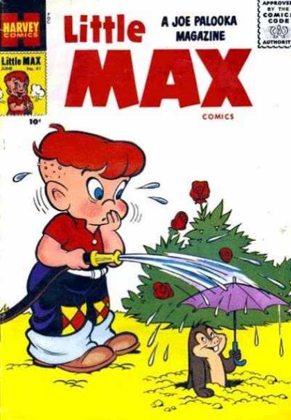 Little Max Comics 41 - Joe Palooka - Boy With Water Hose - Mole With Umbrella - Rose Bush - 10 Cents