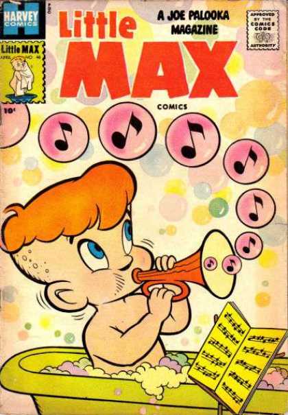 Little Max Comics 46 - Musical Notes - Bathtub - Child - Sheet Music - Golden Horn