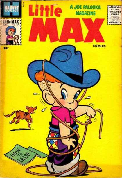 Little Max Comics 47 - A Joe Palooka Magazine - Harvey Comics - Comics Code - How To Lasso - Cow