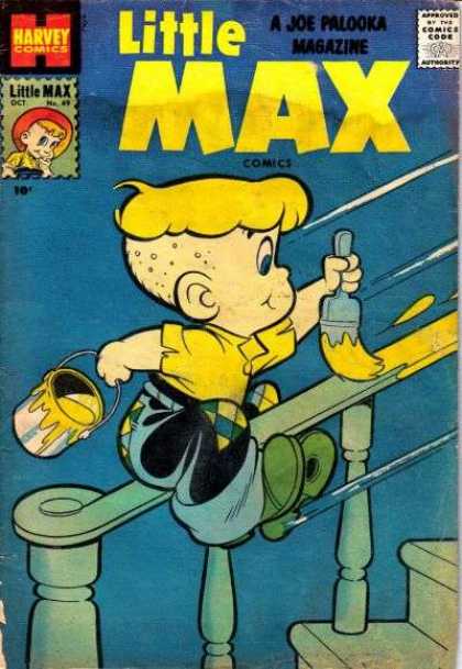 Little Max Comics 49 - Paintbrush - Paint - Paint Can - Rail - Stairs