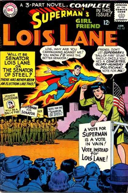 Lois Lane 62 - 3-part Novel - Senator - Signs - Vote - Crowd