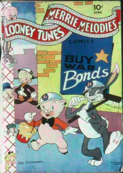 Looney Tunes 20 - Merrie Melodies - Buy War Bonds - Bugs Bunny - Elmer The Pig - Helmet