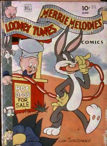 Looney Tunes 32 - Porky Pig - Buggs Bunny - Hot-dog - Stand - Flower