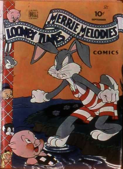 Looney Tunes 35 - Rabbit - Buggs Bunny - Porky Pig - Lake - Swimsuit