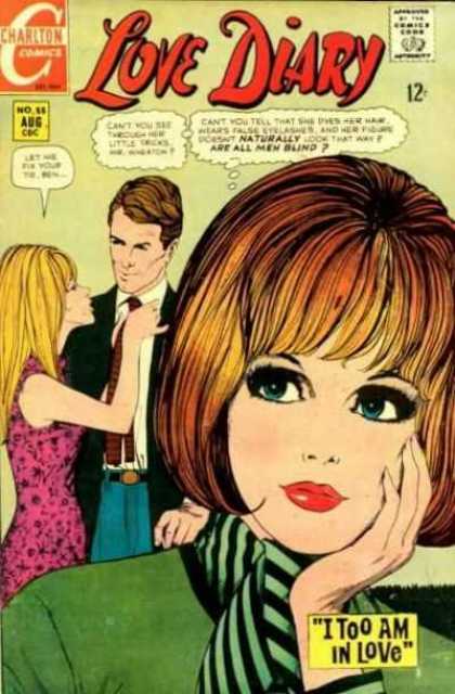 Love Diary 55 - Charlton Comics - I Too Am In Love - Men Are Blind - Blue Eyes - Blonde
