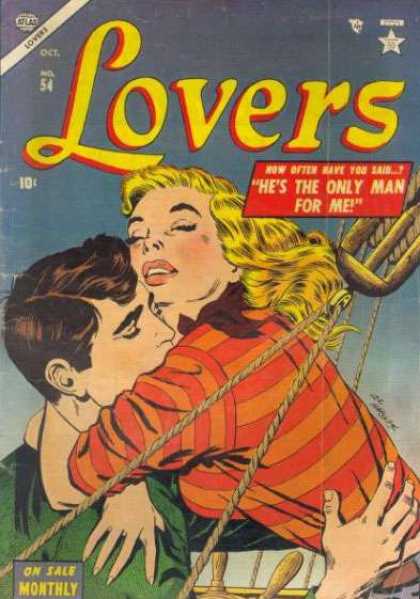 Lovers - Hes The Only Man For Mee - Ship - Love - 10c Lovers 54 - Lovers - Hes The Only Man For Mee - Ship - Love - 10c