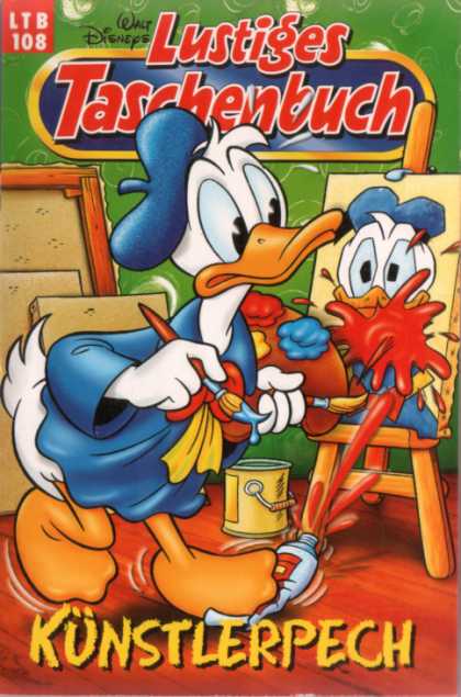 Lustiges Taschenbuch Neuauflage 108 - Paint - Walt Disney - Donald Duck - Canvas - Red Bow