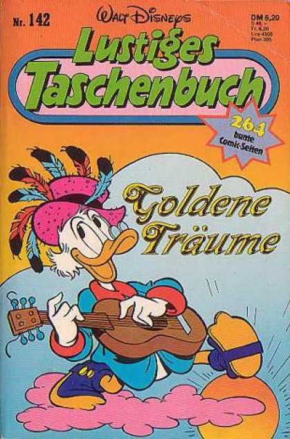 Lustiges Taschenbuch 144 - Duck - Guitar - Pink Pimp Hat - Feathers - Golden Traume