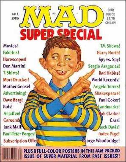 Mad Special 56 - Fall 1986 - Blue And Yellow Striped Shirt - George Woodbridge - Mother Goose - Don Martin