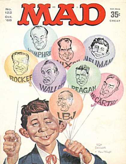 Mad 122 - Balloons - Pin - Oct 68 - No 122 - Politicians