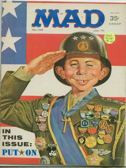 Mad 140 - Alfred E Neuman - Soldier - Bemedalled - General - Salute