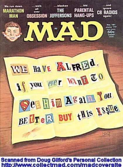 Mad 191 - Note - Ransom - Cut Out Letters - Superman Logo - Blackmail
