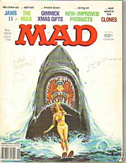 Mad 204 - Shark - Jaws 2 - The Hulk - Gimmick Xmas Gifts - New Improved Products