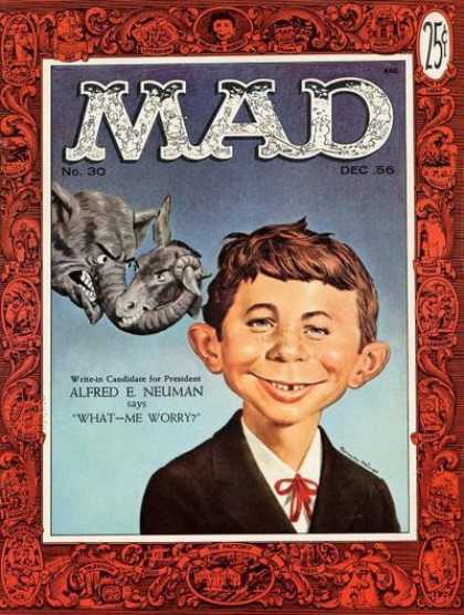 Mad 30 - Elephant - Donkey - Alfred E Neuman - What-me Worry - December Issue