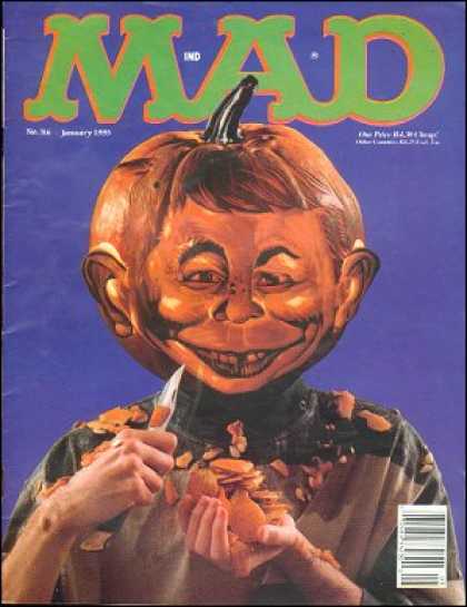 Mad 316 - Pumpkin - Alfred E Neumann - Knife - Pumpkin Head - No 36
